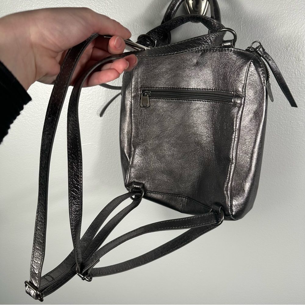 The Sak Graphite Metal Loyola Leather Convertible Purse Backpack NWT One Size - Picture 3 of 14